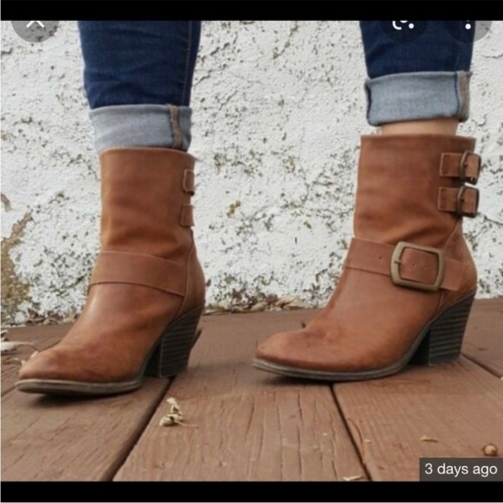 Lucky Brand Tommie Boots Brown Leather Size 7